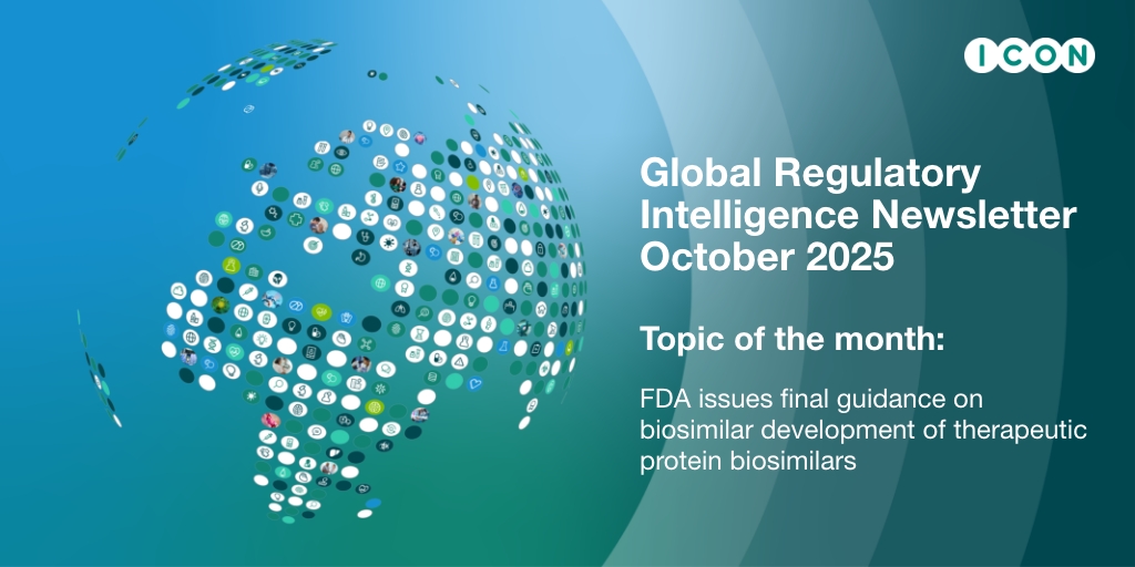 ICONplc's tweet image. Join the thousands of subscribers to our free newsletter and keep your knowledge of the latest clinical trial regulatory updates current: ow.ly/r8MX50XkhNe

#regulatoryintelligence #regulatorycompliance #regintel #medicaldevices #biotech #pharma