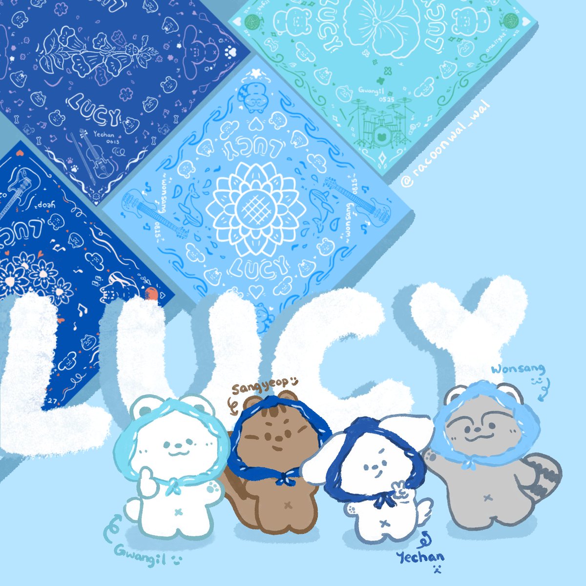 raccoofluffy's tweet image. ✨️LUCY 루시 반다나✨
 Bandana for LUCY

🌻사이즈: 20*20CM(인형용)
🌻수량: 10장
🌻부산콘 양일

🌟시간/장소: 당일 공지
1인1개드립니다
#LUCY #루시 #왈왈이