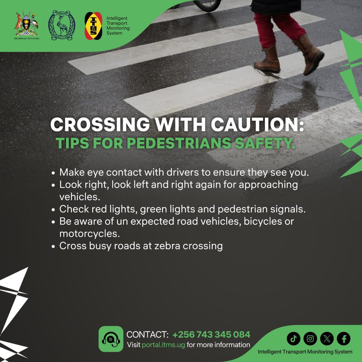Each day across Uganda, many pedestrians, including school children with bright dreams, walk to their destinations. Unfortunately, their safety is often threatened by reckless driving and disregard for traffic rules.

#ITMSUg | #SafeKidsSafeFuture