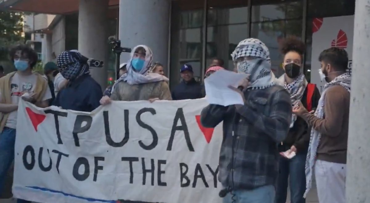 mark_ippol51515's tweet photo. @FrontlinesTPUSA @Savsays @TPUSA I'm so confused - I thought CA didn't want people wearing masks?  Also, how is this America?  @VP 48 is going to sort this out watch... https://t.co/1CI9W3e3HT