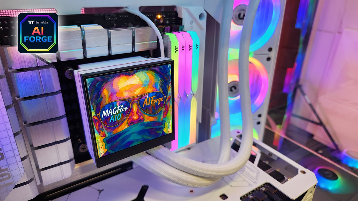 Thermaltake_UK_'s tweet photo. “Cooled by intelligence. Forged for power. 🤖💠”
Meet the Thermaltake MAGFLOE AIO 360/420, engineered through AI Forge innovation for next-gen cooling and design.
🔥 Smarter. Cooler. Stronger.
🔗 https://t.co/Eu9Orx2P5E
#ThermaltakeUK #AIForge #MAGFLOEAIO #NextGenCooling #RGB https://t.co/7O9L6OoiKa