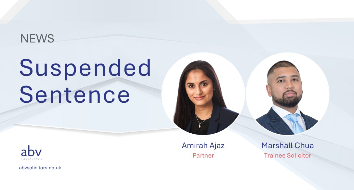 Amirah Ajaz and Marshall Chua, together with counsel instructed Alastair Smith from 2 Bedford Row and Advocate Zaki Hashmi of ABV Solicitors, secure a suspended sentence for a client charged with a £2.25 million fraud.

#SuspendedSentence #Fraud #Defence