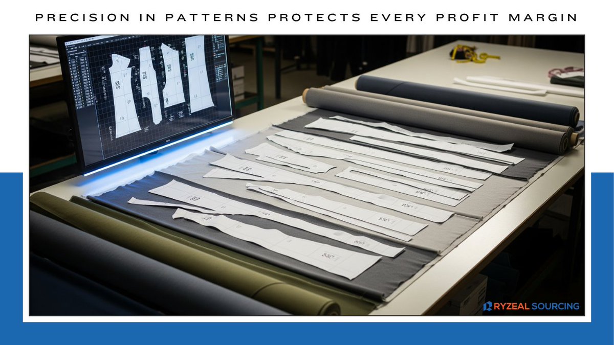 RyzealSourcing's tweet image. Profit starts at the pattern table. 
A 1mm mismatch may seem small, but multiplied across 200 layers, it becomes real money lost in wasted fabric, poor fit, and rejected pieces. 

Precision protects both margin and reputation.

#PatternMaking #RYZEALSourcing #ClothingManufacturer
