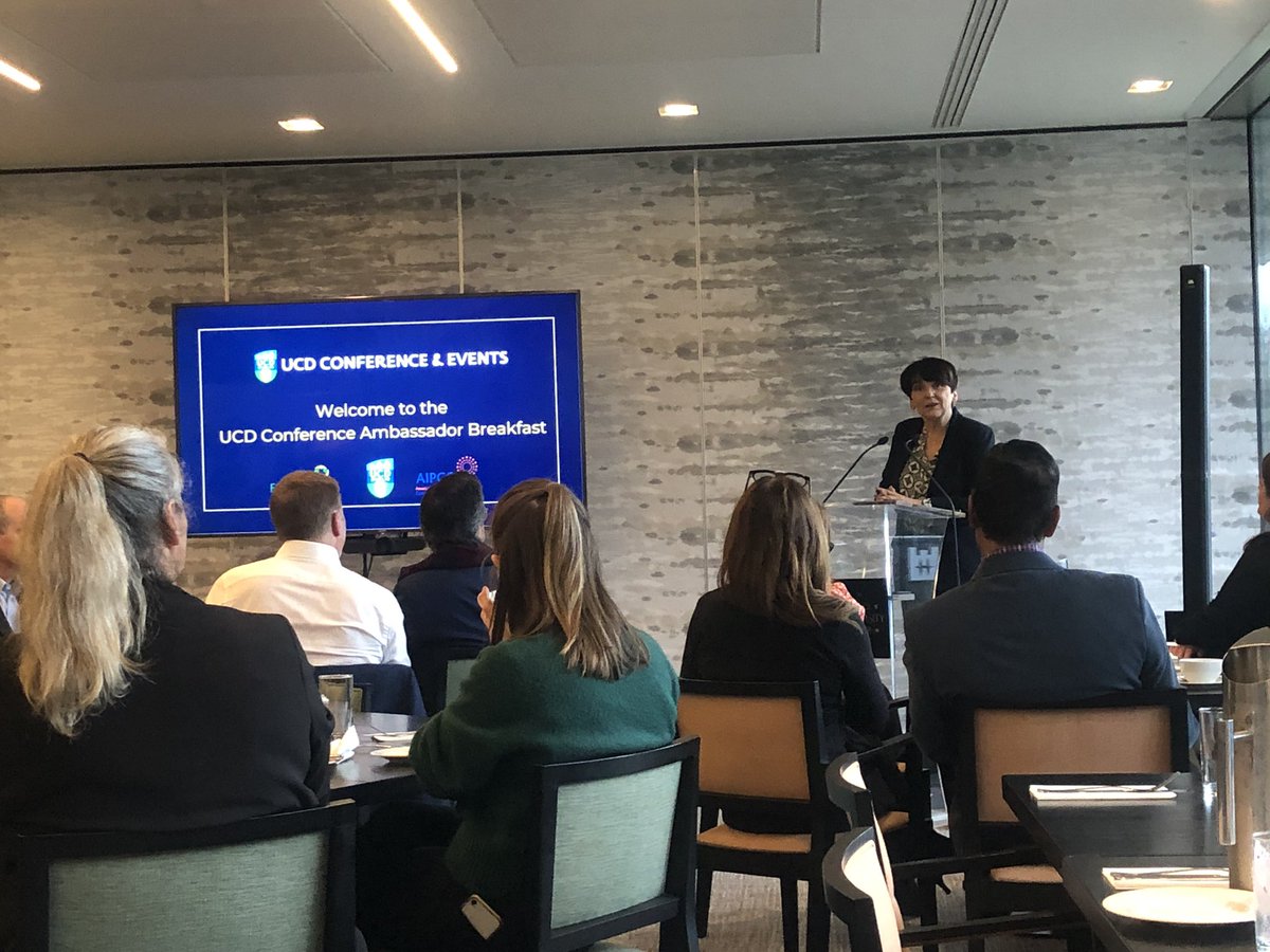 Delighted to be part of the <a href="/ucddublin/">University College Dublin</a> conferences and events ambassadors meeting opened by our President <a href="/OrlaFeely/">Orla Feely</a> ! Please consider <a href="/ucddublin/">University College Dublin</a> as a Wonderful venue for all types of events on our beautiful campus