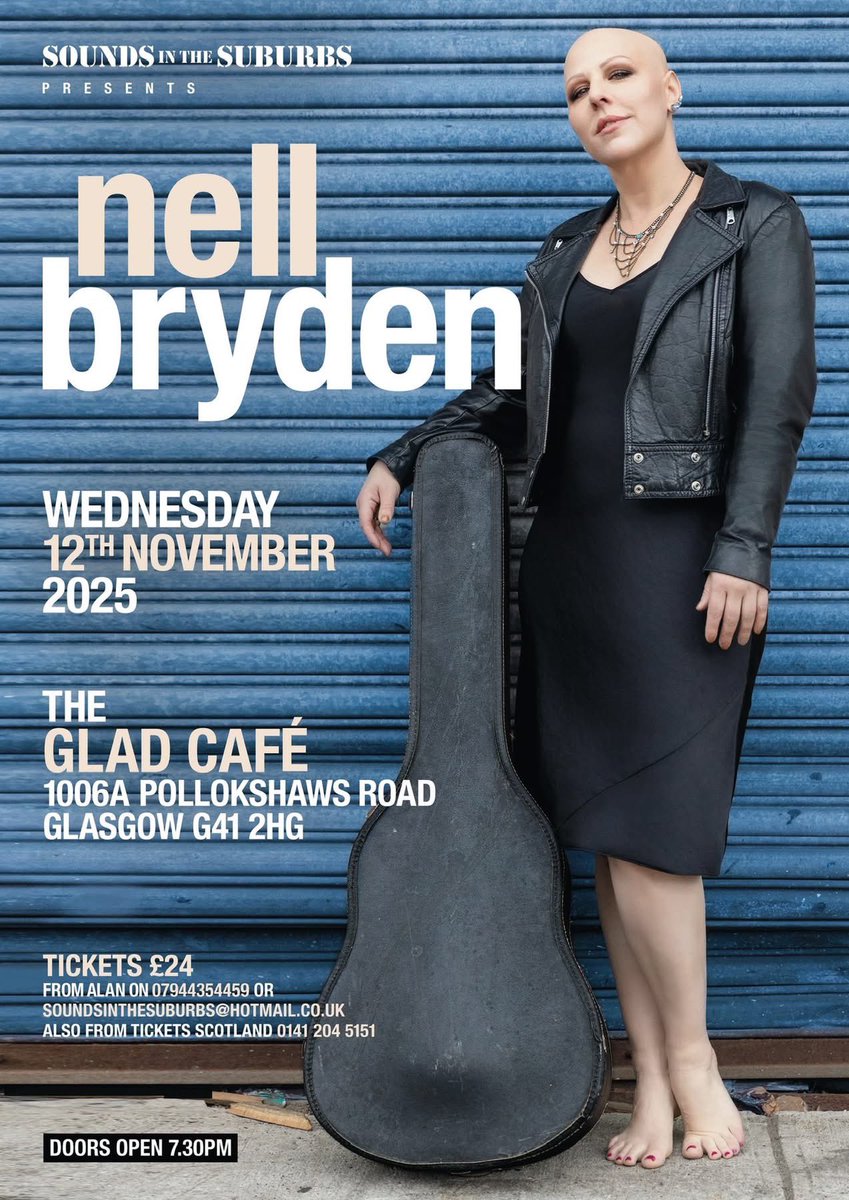 suburbs1's tweet photo. @NellBrydenFans Nell plays the Glad Cafe tomorrow night, with support @LaterYouth doors 7.30 @ticketsscotland  @WhatsOnGlasgow @MusicNewsScot @GlasMusicTour @LoveMusicGlasgo https://t.co/ULWf0s6tNL