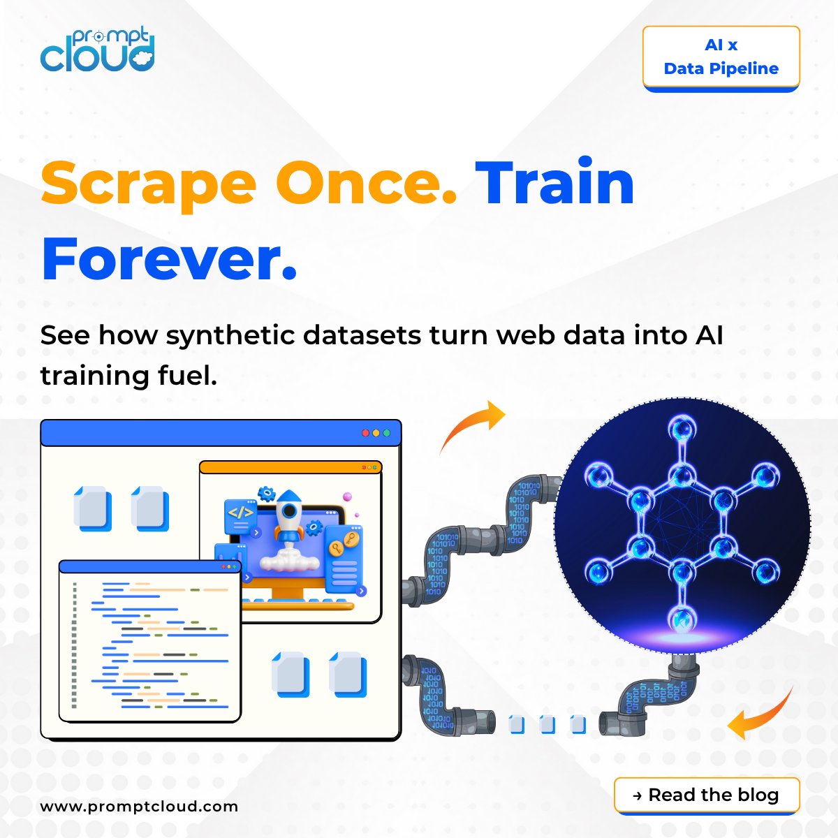 promptcloud's tweet image. Scrape once. Train forever.
Synthetic datasets turn web data into AI training fuel - no manual labels needed. 

Read more: shorturl.at/HN841

#SyntheticData #AITraining #WebScraping