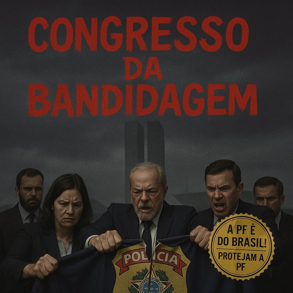 🚨 ATENÇÃO PARA AS TAGS DO DIA ! 
 
CONGRESSO DA BANDIDAGEM
DEFENDAM A PF
PL DO CRIME ORGANIZADO
MOTTA E DERRITE PROTEGEM O CRIME

A pressão não pode parar!