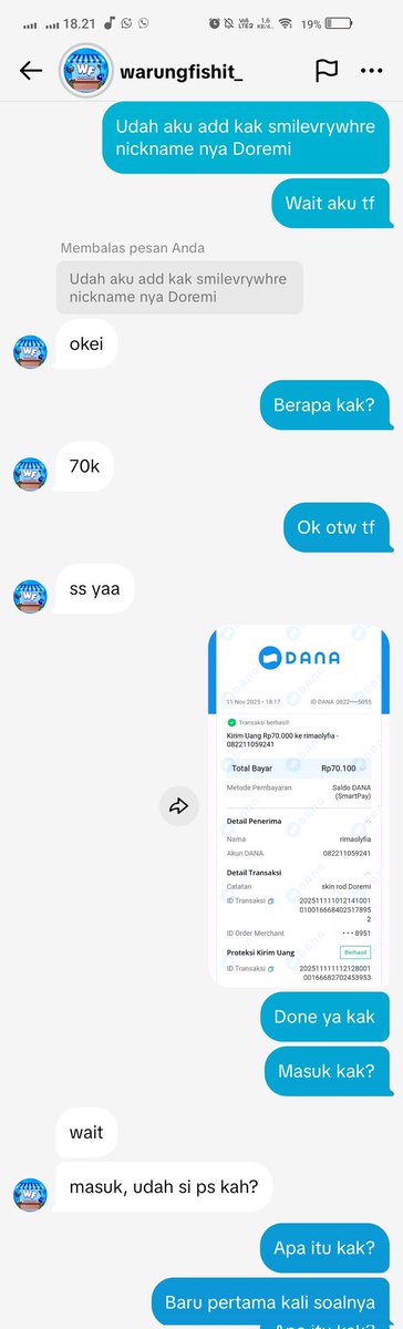 subakpop's tweet image. ‼️HELP RT‼️Jgn sampai ada korban lagi

⚠️ PENIPU SKIN ROD FISH IT ⚠️
Habis Transfer langsung di block‼️

Username: Princesslicious5
Nomor dana : 082211059241 nama rimaolyfia
Tiktok: warungfishit_ atau warungfishit00

#fishit #penipu #skinrod #princessparasol #katana #rod #roblox