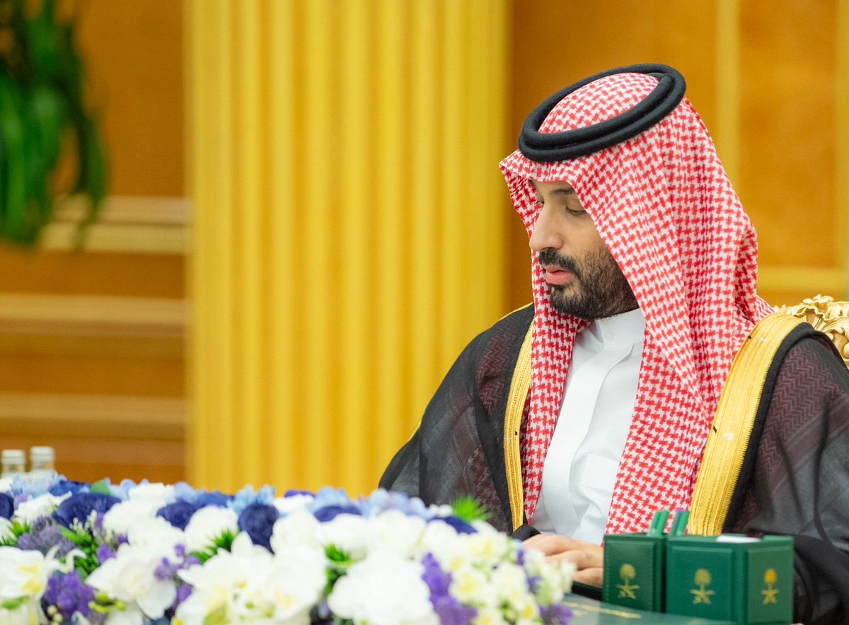 Badermasaker's tweet image. سمو سيدي #ولي_العهد يرأس جلسة #مجلس_الوزراء في الرياض.