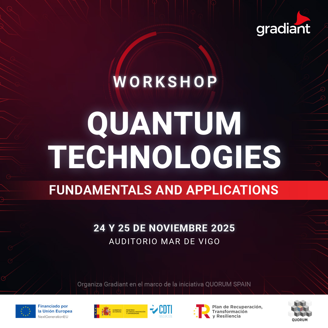 Gradiant's tweet photo. #𝗤𝘂𝗮𝗻𝘁𝘂𝗺𝗧𝗲𝗰𝗵𝗻𝗼𝗹𝗼𝗴𝗶𝗲𝘀: El 24 y 25 de noviembre un evento para profundizar en cuántica con expertos europeos en computación, sensórica y comunicaciones cuánticas.⚛️
📍 Auditorio Mar de Vigo
🔗 https://t.co/fqNhYvCrqM
#Gradiant #QUORUM #CDTI #NextGenerationEU https://t.co/R123ZrwzlD