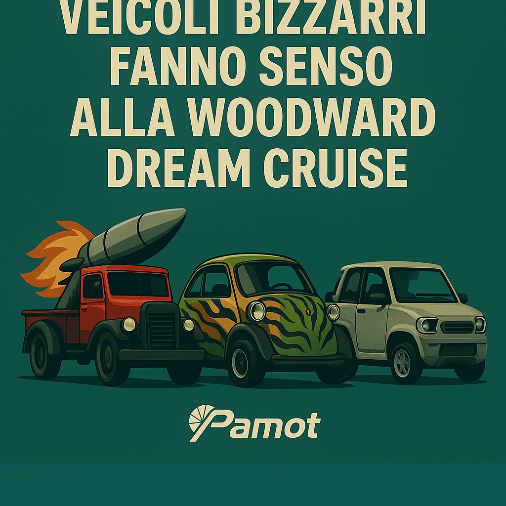 PamotInfo's tweet photo. Al Woodward Dream Cruise non sono state celebrate le solite supercar, ma piuttosto modifiche divertenti e creative: tra queste, un camion razzo, una BMW Isetta sovralimentata con livrea “mostruosa” e un micro quadriciclo europeo. https://t.co/OoHYqwdJdj
