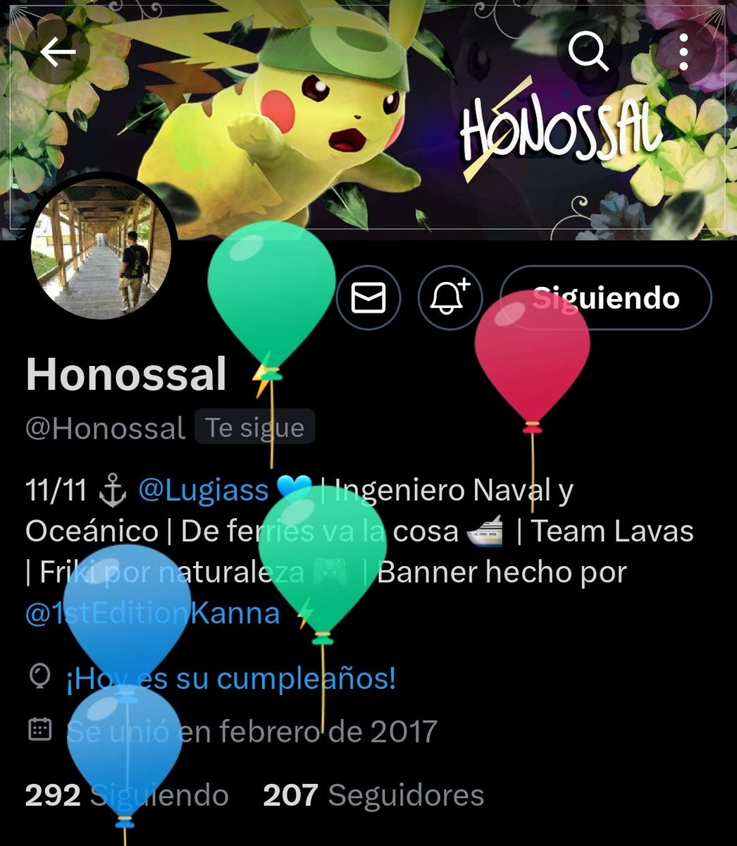 Hoy tiene globitos la personita más especial. Felicidades, <a href="/Honossal/">Honossal ⚡</a> 🥰🥰
