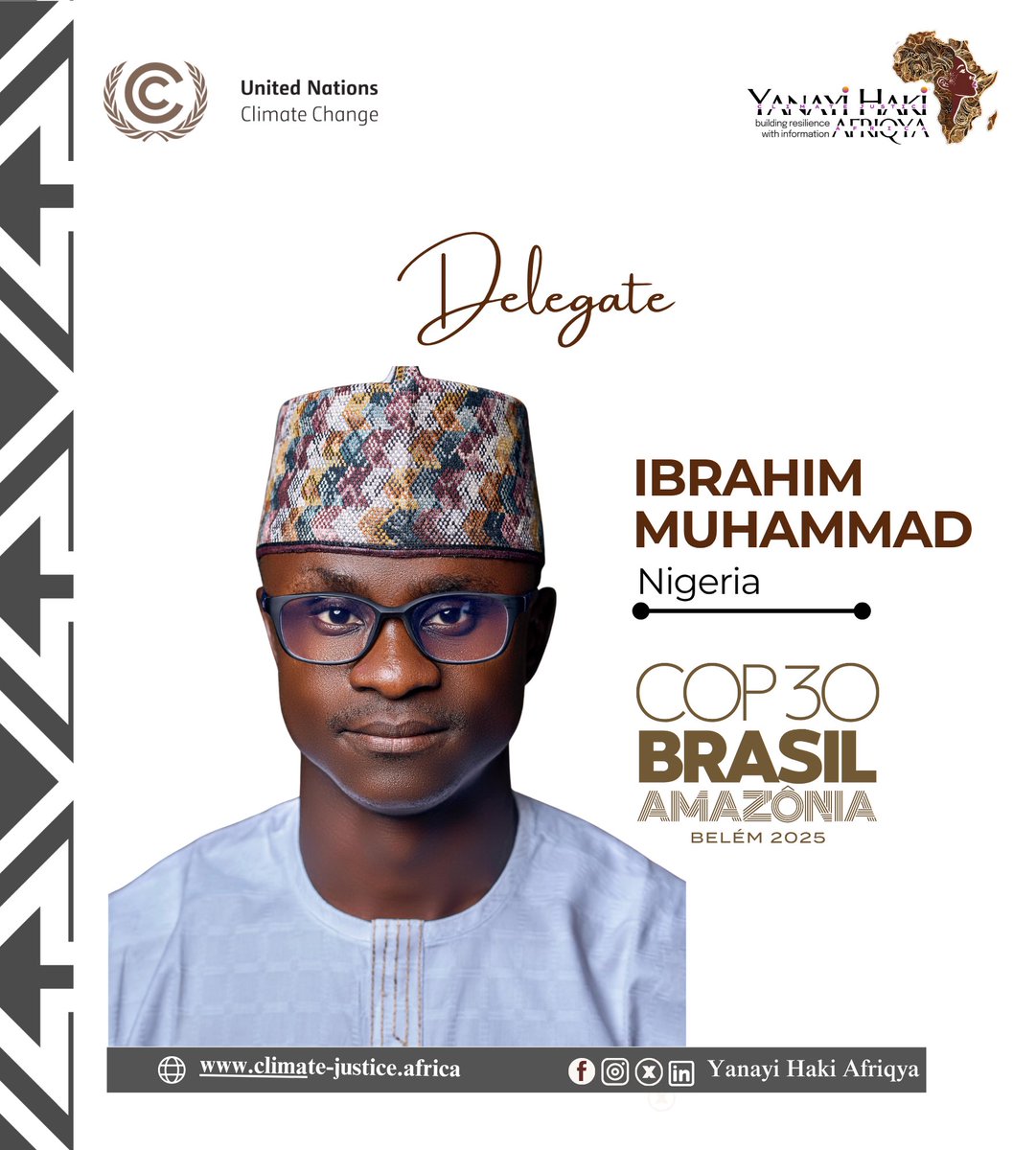 Meet Muhammad Shamsuddin Ibrahim, Programme Manager at Yanayi Haki Afriqya, championing climate resilience and governance across Africa.

At #COP30Belem, he’s amplifying youth voices and pushing for equitable, locally led climate solutions.

 #YHADelegates #ClimateJusticeAfrica