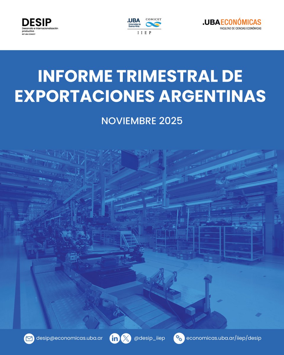 Desip_IIEP's tweet image. NUEVO INFORME TRIMESTRAL DE EXPORTACIONES ARGENTINAS (ITEA)  

1. Anatomía del récord exportador argentino   

2. El margen extensivo de las exportaciones argentinas

Link: economicas.uba.ar/iiep/desip/wp-…