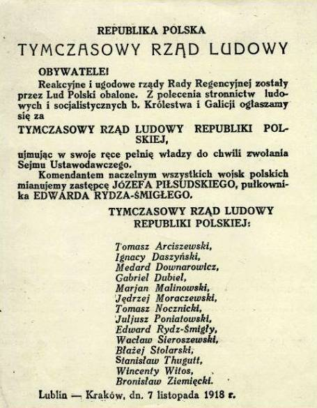 SanacjaPosting's tweet photo. On November 6th the "Council of Worker's Deputies in Lublin would be established and on the night of November 6th-7th the "Provisional People's Goverment of the Republic of Poland" which was a left-wing goverment led by Ignacy Daszyński as interim head of state would be formed. https://t.co/SDAMTqHAxQ
