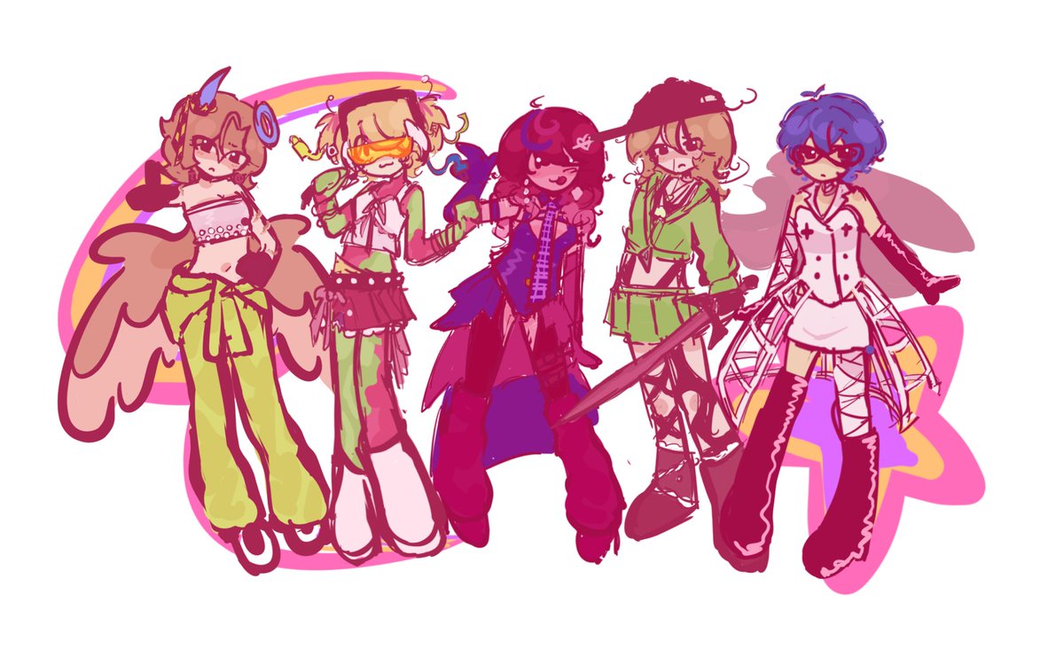 cosfluence's tweet image. WHY ARE THERE MORE!!

chemical girl - sin
splitter girl - kiss
caliber girl - me
disposable girl - bug
nurse parallel - solar

from left to right