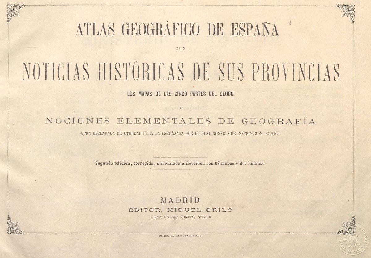 El #FondoAntiguo general conserva obras que también pueden aportar información esencial para la #SecciónLocal, como el Atlas geográfico de España con noticias históricas de sus provincias, de Miguel Grilo, impreso en 1876, que incluye este mapa de la provincia y su descripción.💜