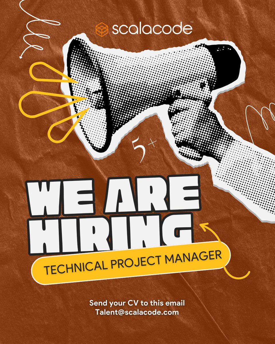 scala_code's tweet image. Love managing tech projects with precision and passion? Join us as a Technical Project Manager and be part of a team that builds with impact.
Share your resume at Talent@scalacode.com
#TechnicalProjectManager #HiringNow #TechJobs #ProjectManagement #CareerOpportunity #ScalaCode