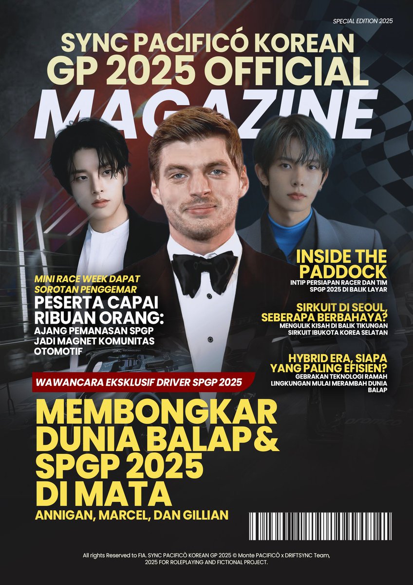 ⠀⠀⠀
⠀⠀⠀
𝗦𝗬𝗡𝗖 𝗣𝗔𝗖𝗜𝗙𝗜𝗖Ó 𝗞𝗼𝗿𝗲𝗮𝗻 𝗚𝗣 𝟮𝟬𝟮𝟱 𝗢𝗳𝗳𝗶𝗰𝗶𝗮𝗹 𝗠𝗮𝗴𝗮𝘇𝗶𝗻𝗲

WAWANCARA EKSKLUSIF DRIVER SPGP 2025:
“Membongkar Dunia Balap &amp; SPGP 2025 
di Mata Annigan, Marcel, dan Gillian”

#SyncTheSeoulGP2025
 
⠀⠀