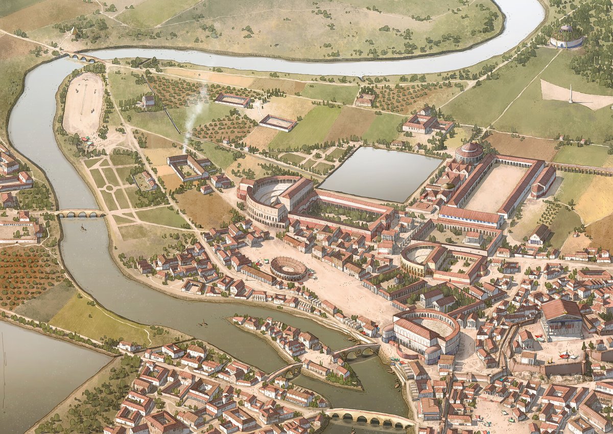 HeraldOfRome's tweet image. Bird’s eye view of the Campus Martius in Rome during the age of Augustus