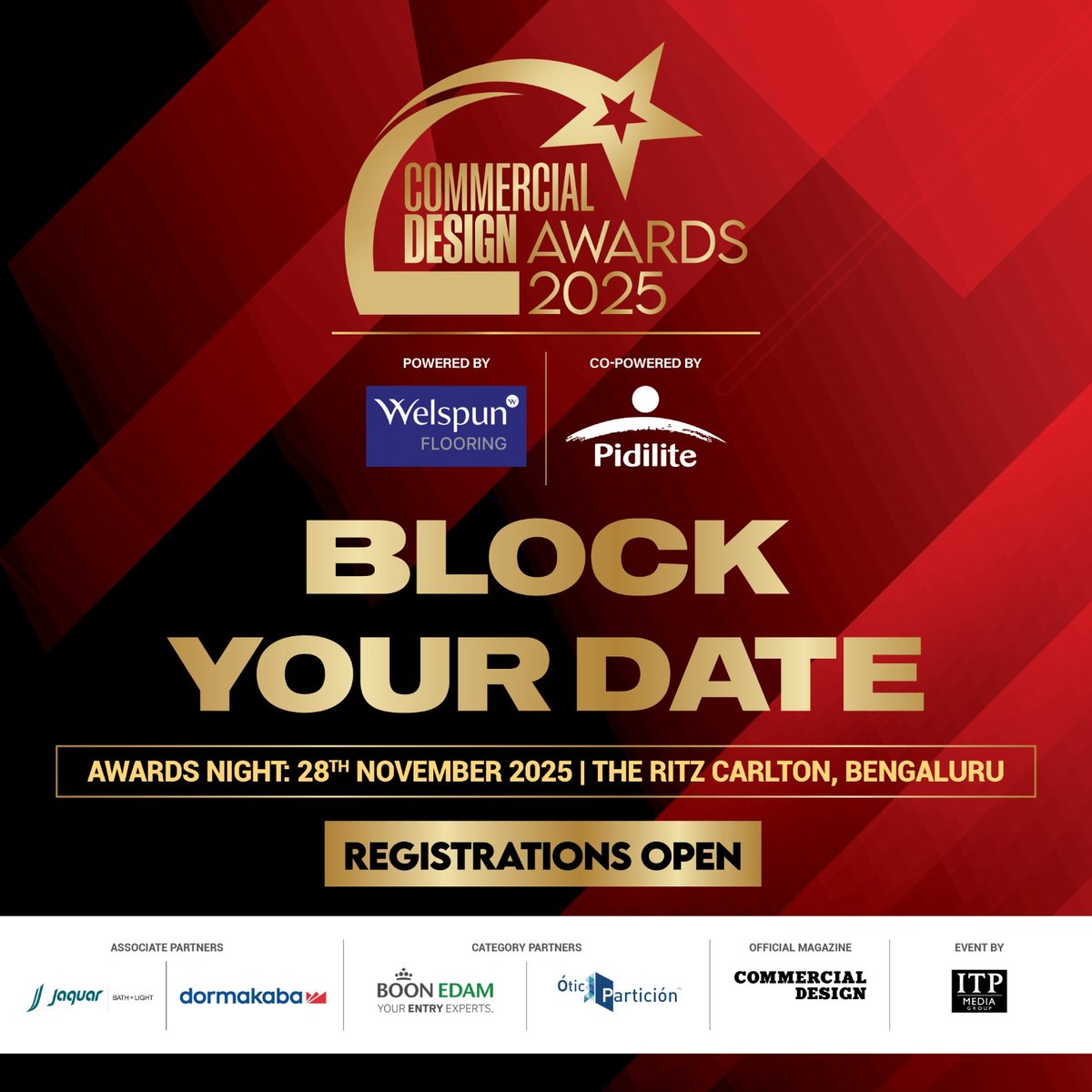 commdesignitp's tweet image. Mark your calendars for the most awaited night in commercial design!

A celebration where India’s most visionary architects and designers shine bright!

Register Now! -  zfrmz.com/ay4BAYe2d9Y0tl…

28th November 2025 | The Ritz-Carlton, Bengaluru

#CommercialDesignAwards #CDA2025