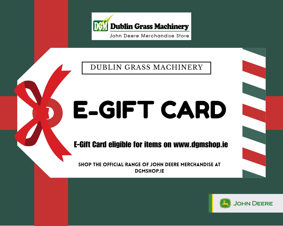 Gift Vouchers!

Treat your loved one this Christmas to a Gift Voucher for our Merchandise Store.

Shop the Official Range of John Deere Merchandise online today: dgmshop.ie/index.php?rout…