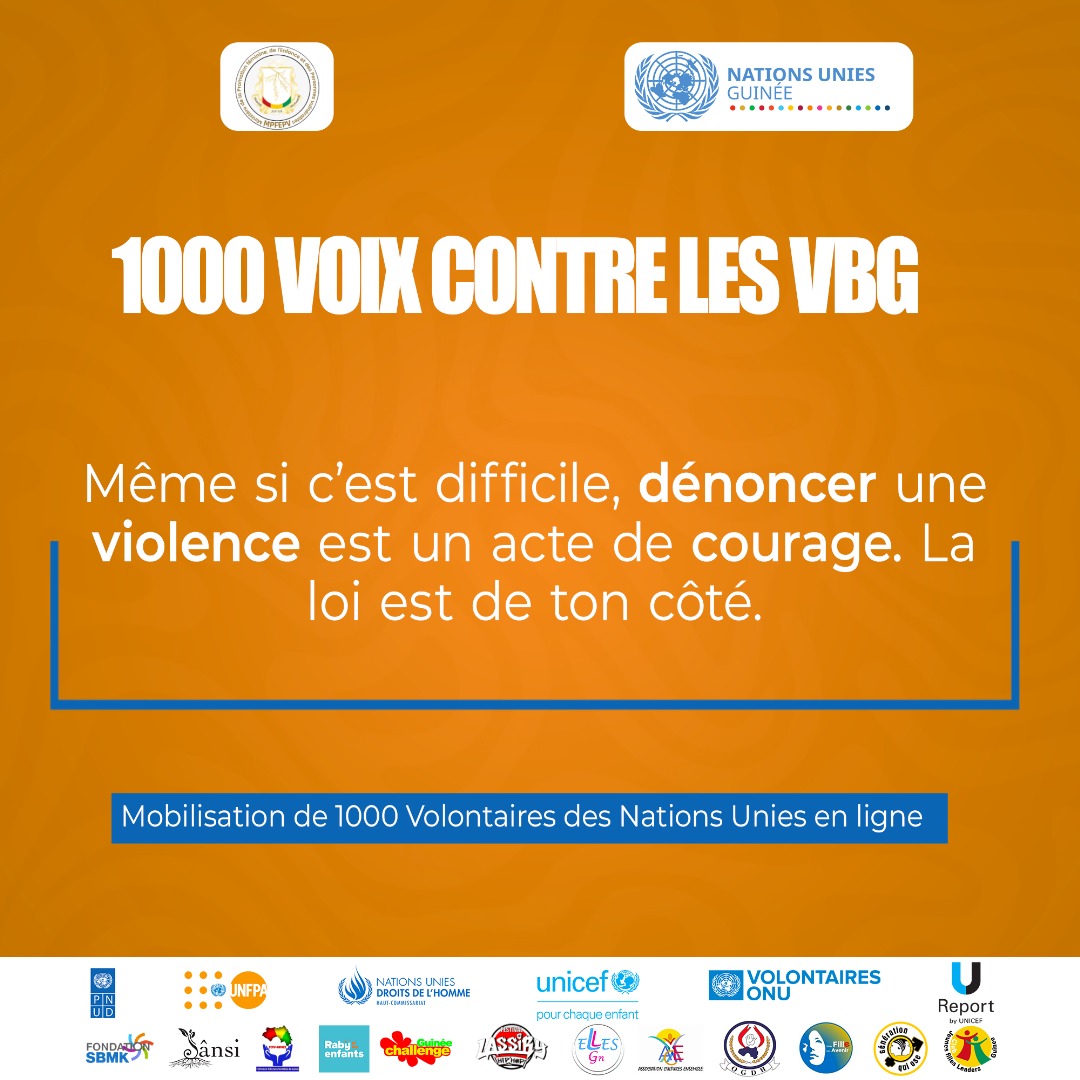 Dénoncer une violence, c’est faire preuve de courage. 💥
La loi est de ton côté. Ne reste pas silencieux(se).
#StopViolence #AgirPourLaJustice #Courage
<a href="/OnuGuinee/">NATIONS UNIES GUINEE</a> <a href="/UNICEFGuinea/">UNICEF Guinea</a> <a href="/unfpa_guinee/">UNFPA GUINEE</a> <a href="/pvnuguinee/">VNU Guinée</a> <a href="/Onudhguinee/">ONU Droits de l'homme Guinée</a>
