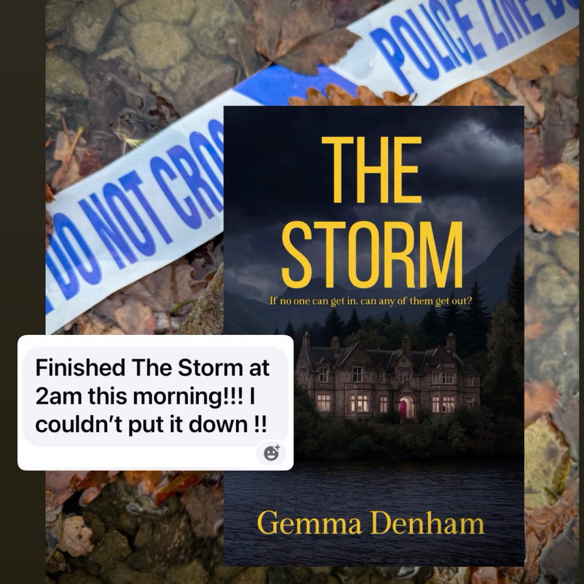 What a lovely message to receive! 

A remote retreat. A deadly storm. And nowhere to run. Lizzy came to escape pressure and commitment. Now, she's just hoping to escape alive.