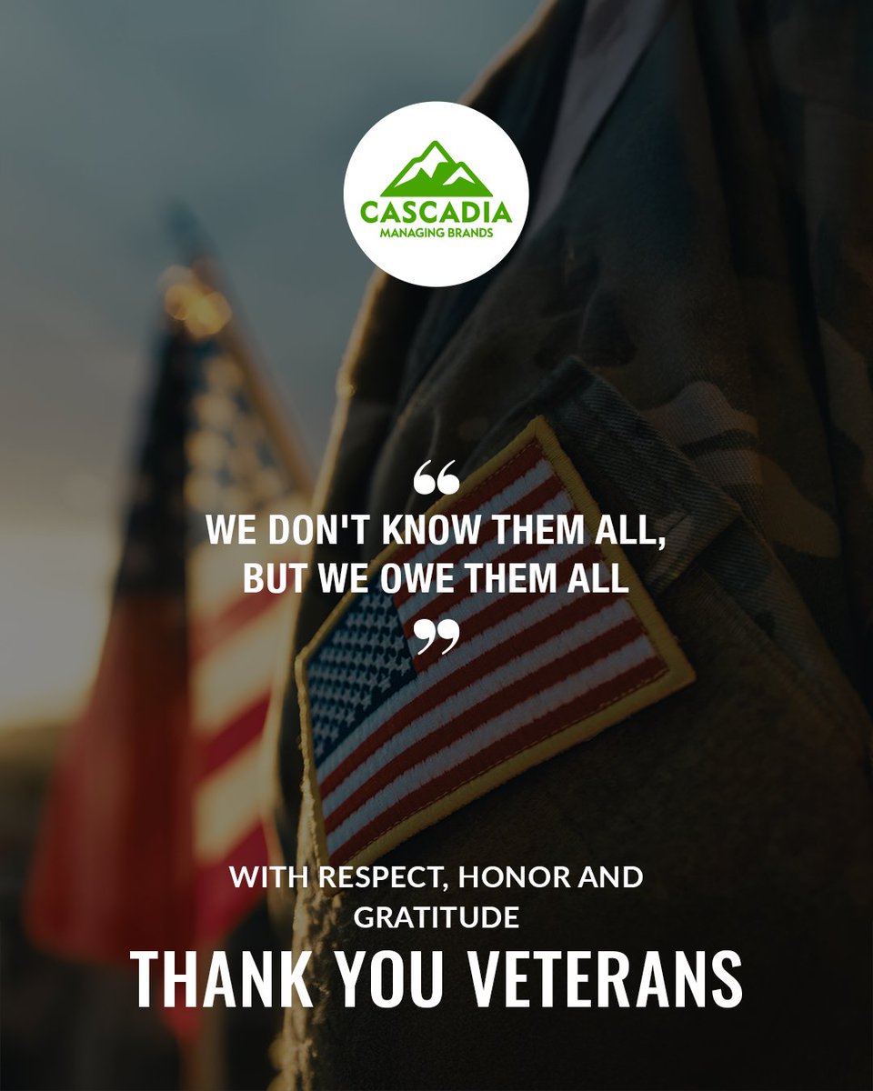 On Veterans Day, we honor those who have dedicated their lives to protecting ours.
With gratitude and admiration, we thank all Veterans for their service.🇺🇸

#VeteransDay #Gratitude #Respect #CascadiaManagingBrands #Service #Honor