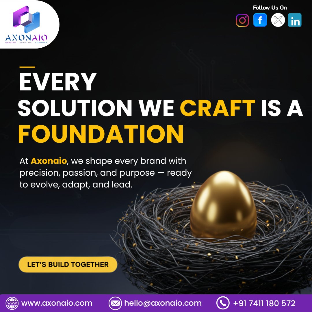 axona_io's tweet photo. Crafting solutions that become strong foundations for brands to grow and lead.

At axonaio, we build with precision, purpose&amp; innovation. 

Let’s build, evolve, and rise — together.

#axonaio #buildfuture #brandinnovation #digitalstrategy #techsolutions #growthmindset #Hyderabad https://t.co/C0PueBSkww