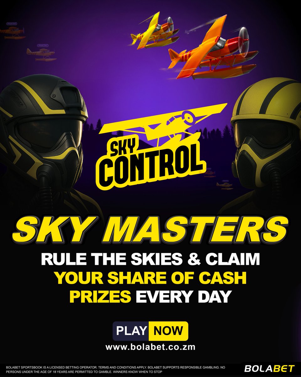Bolabet_Zambia's tweet image. The Sky Control Tournament is calling!
Enter for only K5 and stand a chance to win K2,000! 
Do you have what it takes to outfly your friends and stay in control? 
Join here: gaming.bolabet.co.zm/?category=9
#Bolabet #SkyControl #SkyMastersTournament