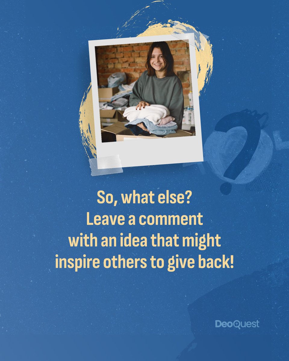 DeoQuest_en's tweet image. Want to start making a difference? Here are some simple ways to give back! What other ideas do you have? Share them in the comments and inspire others! 

#charity #howtodo #volunteering