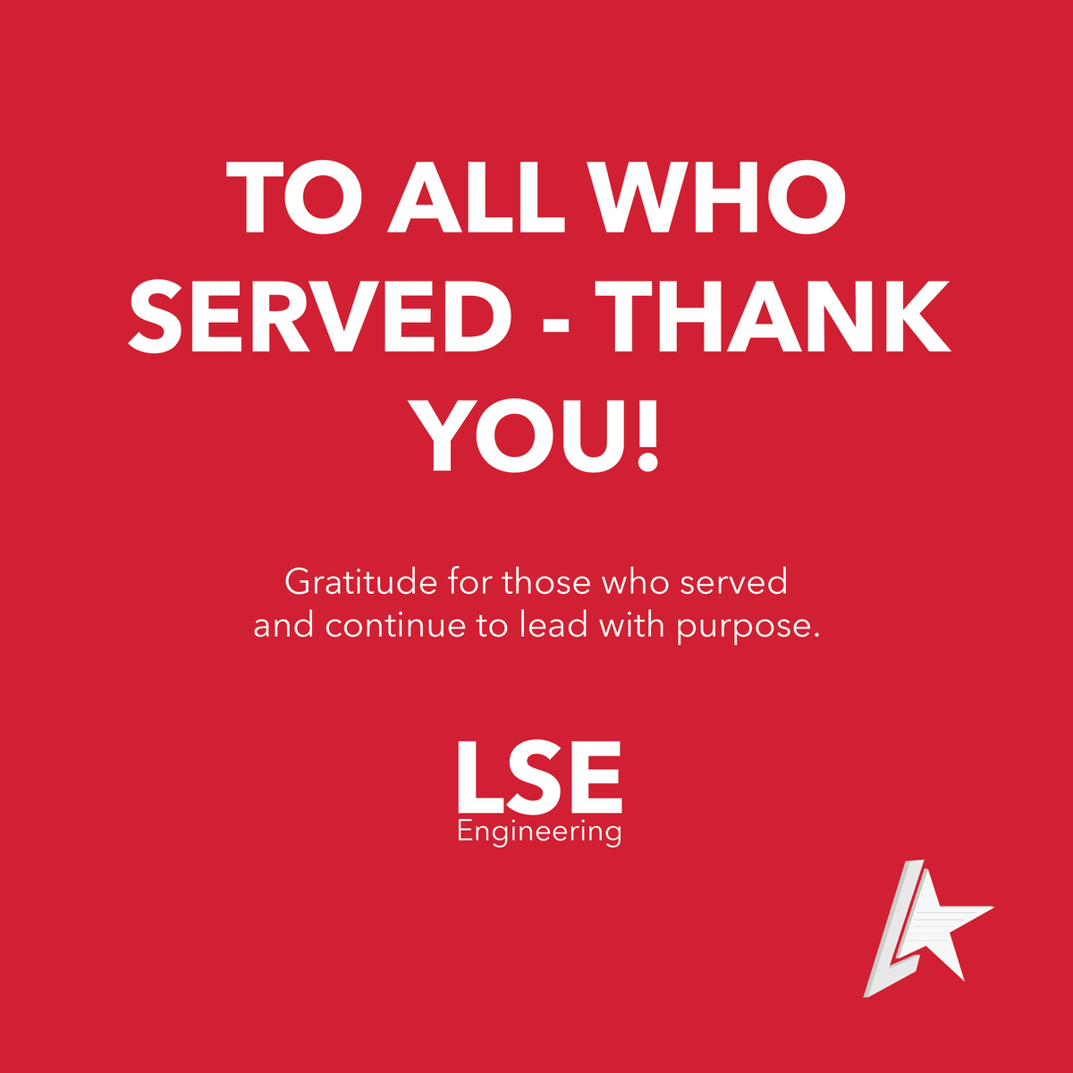 Today we honor the men and women who have served our country — including Lamb-Star team members Joe (Army) &amp; Tristin (Navy).

Your leadership, teamwork &amp; dedication inspire us daily.

Thank you for your service.

#VeteransDay #LambStarEngineering