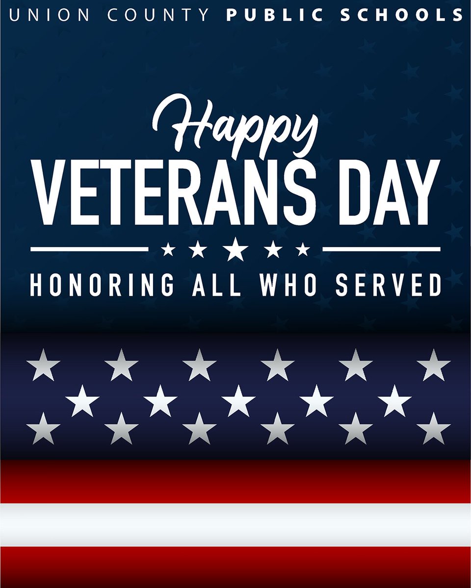 Today and every day, we honor those who have served our country. Thank you for your courage, sacrifice and dedication to defending our freedom! #VeteransDay <a href="/UCPSNC/">Union County Public Schools</a> <a href="/AGHoulihan/">Andrew G. Houlihan</a>