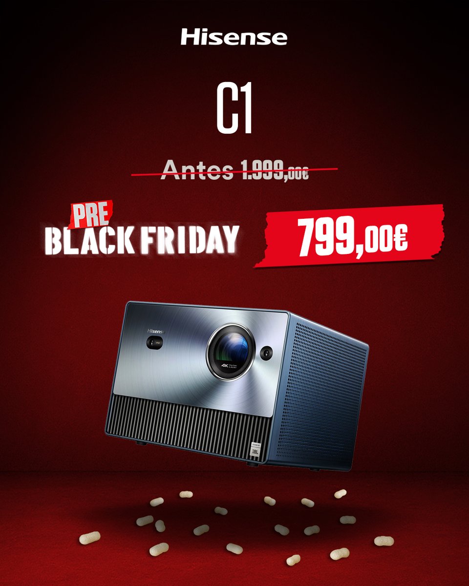 SuperSonido_es's tweet image. 🎬🍿 Transforma tu salón en una sala de cine donde cada escena se viva a lo grande.

🖤 👉 El #proyector #HisenseC1 de @HisenseIberiaES llega con un precio súper especial gracias al #PreBlackFriday.

🎁 Además, si lo compras ahora podrás llevarte el maletín oficial de regalo.