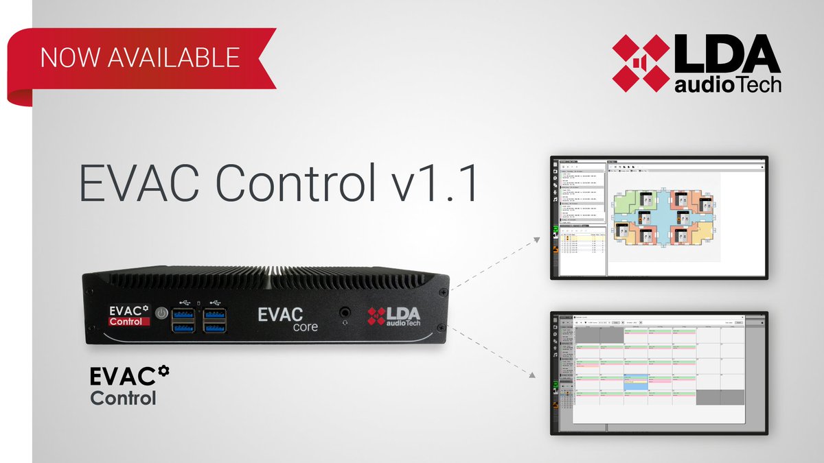 EVAC Control v1.1 is here: advanced platform for NEO &amp; NEO+ systems.
Full zone &amp; source control, #AES67 playback, scheduling &amp; dashboards. 

lda-audiotech.com/en/productos-l…

#LDAAudioTech #LDA #EVACControl #EN54 #PAVAsystems #voicealarm #WitnessTheEvolution