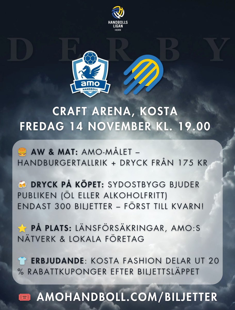 amo_handboll's tweet photo. Dela 💙💙! Det är mycket på gång i Craft Arena på fredag!

#viäramo #alstermo #handbollsligan #handboll #handball #håndbold #håndball https://t.co/XmkoTluMNS