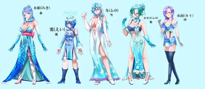 代理オリキャラ5姉妹 #光冬ノ娘アート