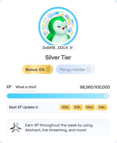 0xVitamin's tweet photo. Gm @AbstractChain 

🚀 Today’s the day I’ve been waiting for! The journey’s been long, the road still stretches ahead — but every step counts when you’re heading in the right direction.

Proud to say I’m about to hit Abstract’s Gold Tier 🥇 with 23 badges locked in! 🔥 https://t.co/z7VVhhHvjF