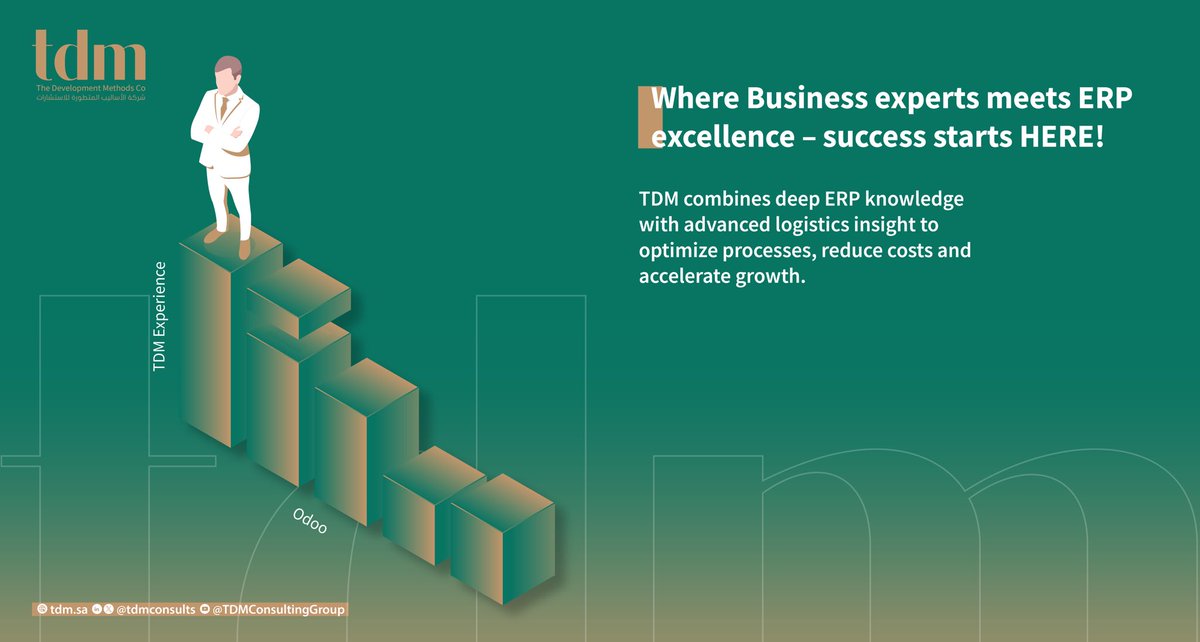 tdmconsults's tweet photo. Where business expertise meets excellence in ERP systems.

Start your journey toward efficiency and excellence with Odoo ERP solutions powered by TDM’s experience.

Learn more about us: https://t.co/8Ef3uaa7Qd

#TDMConsults #Odoo #ERP #Consulting #DigitalTransformation https://t.co/UN4e3Nn2SI