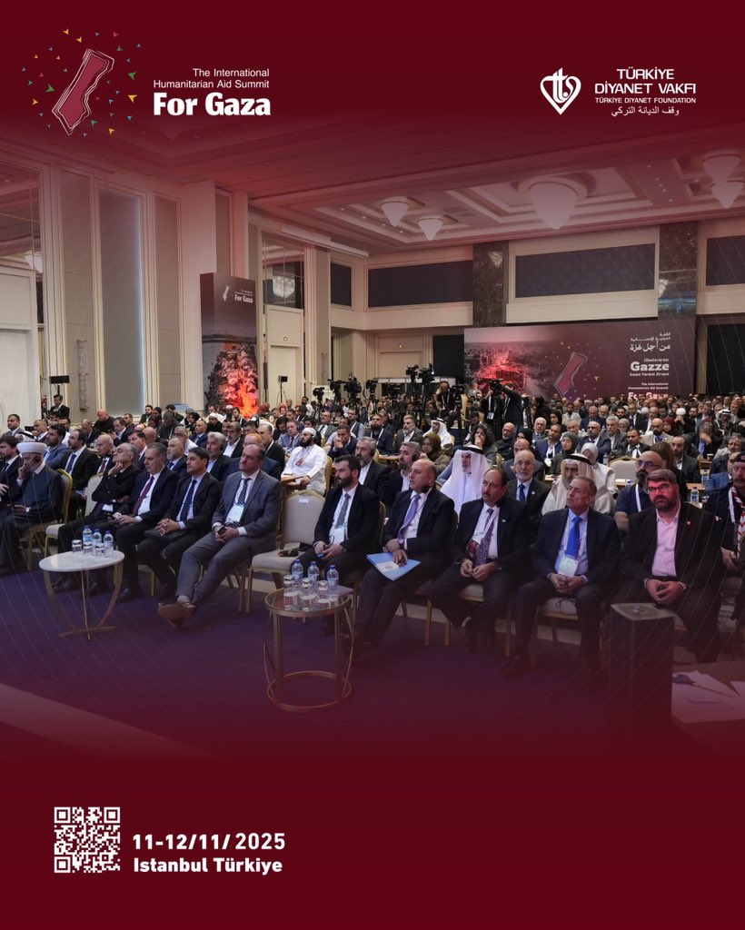 The International Humanitarian Aid Summit for Gaza launches in Istanbul.

#Summit_for_Gaza #IHASFG #GazaCallsUs #Istanbul