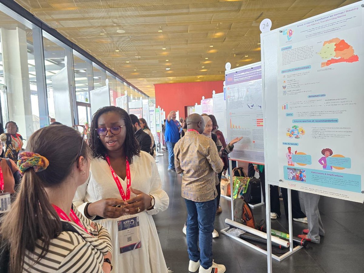 TheGirlGen's tweet photo. At the 7th International Conference on Family Planning (ICFP) 2025 in Bogotá, Colombia 🇨🇴, global leaders, researchers, and advocates came together under the theme “Equity Through Action” to advance sexual and reproductive health and rights for all.

@TheGirlGen–ALM, represented by Ida Ndione, Programme Director at Amref Health Africa West Africa, contributed to the dialogue through a poster presentation showcasing evidence and lessons from the Africa-led movement to end FGM.

The session sparked meaningful engagement and strengthened partnerships, reaffirming that ending FGM is not separate from, but central to, achieving SRHR equity worldwide.

#ICFP2025 #EndFGM #SRHR #EquityThroughAction #TheGirlGen