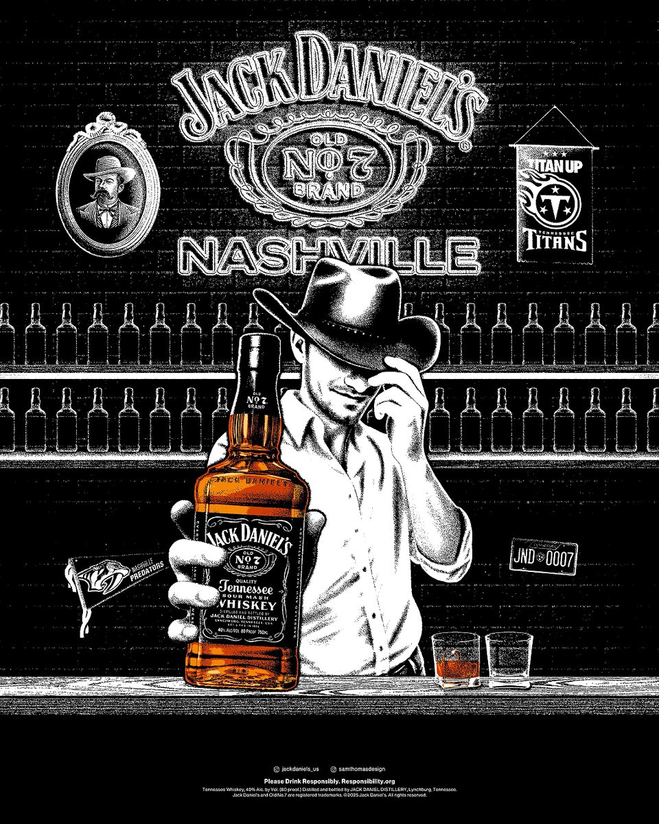 samthomasdesign's tweet image. official mural for jack daniel&apos;s in nashville 🤠

waited months to post this, wanted to gather photos from irl, scale is very necessary. really hoping i can do some more projects like this, was insanely cool
