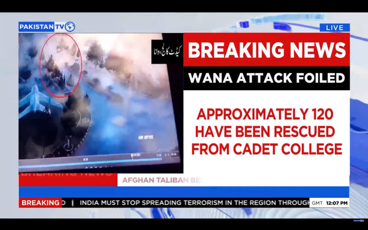 PakTVGlobal's tweet image. BREAKING: Security #forces rescue 120 individuals at #Cadet College #Wana. 
Tune in to #Pakistan TV’s live transmission for updates from #Wana and #Islamabad.
#pakistanTV #pakistanTVglobal