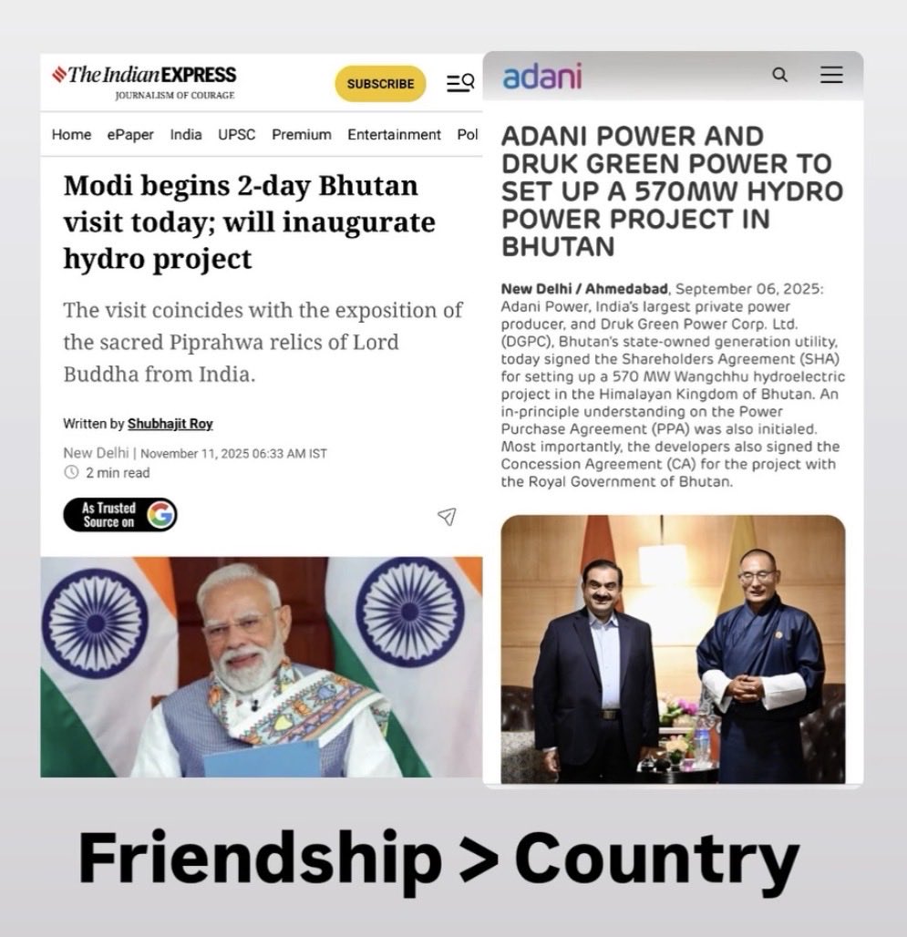 geetv79's tweet image. So it appears salesman  #GautamDasModi has gone to Bhutan to inaugurate Gautambhai&apos;s hydro power project.

#Modani means  govt-to-govt deals for Gautambhai.