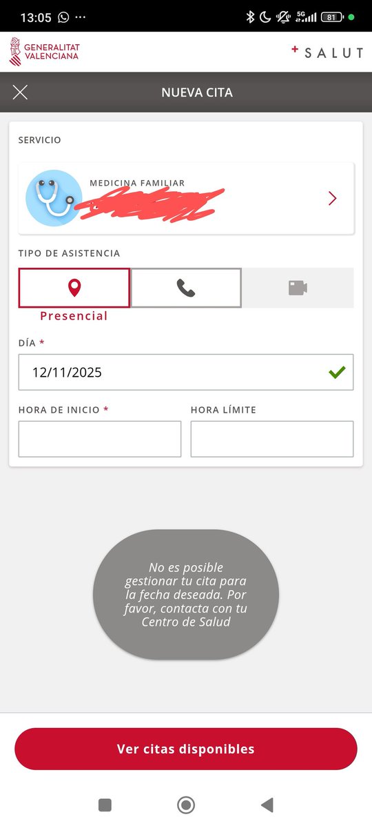 Hola <a href="/GVAsanitat/">GVA Sanitat</a> 
¿No se puede pedir cita desde la app de gvaSalud? ¿Qué sucede? Gracias