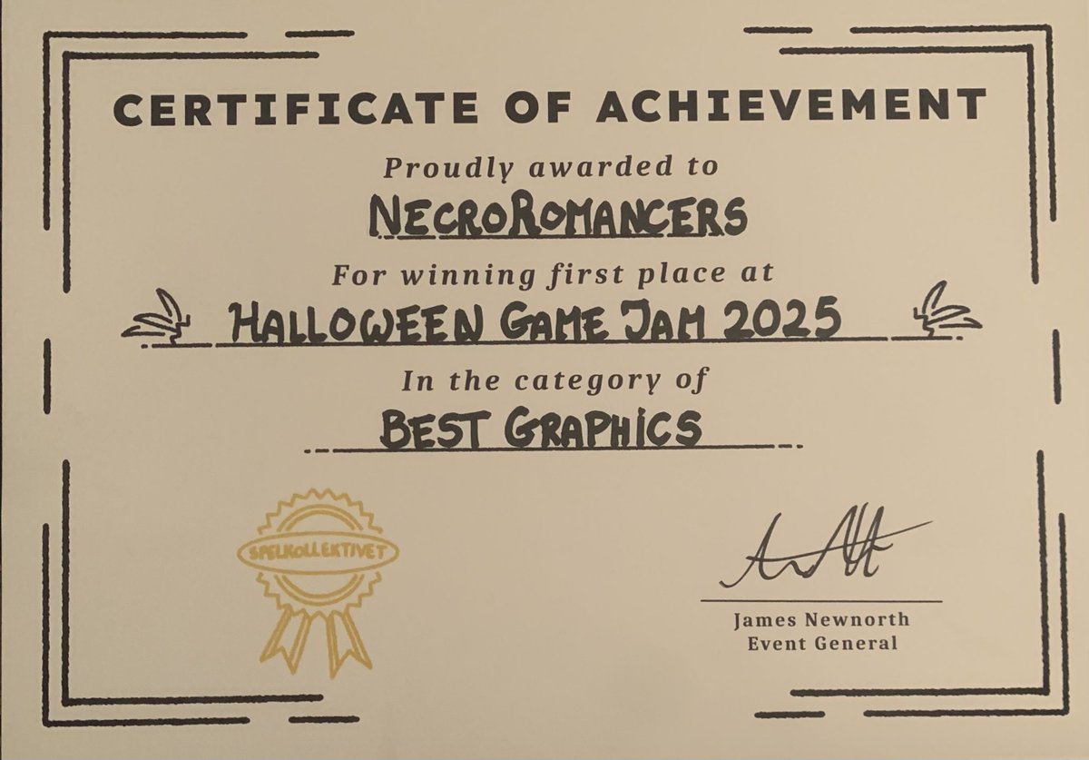 🏅During Halloween Game Jam <a href="/spelkollektiv/">Spelkollektivet</a>  our game "Bone Orchid" got the 1st place in the category "Best Graphics"!

Thank you <a href="/Firreskuggan/">Fireshadows</a>, <a href="/Lem0nEye/">Sleepy</a> &amp; Jordan Riviere for joining me!

The game can be played here: itstimetofeast.itch.io/bone-orchid