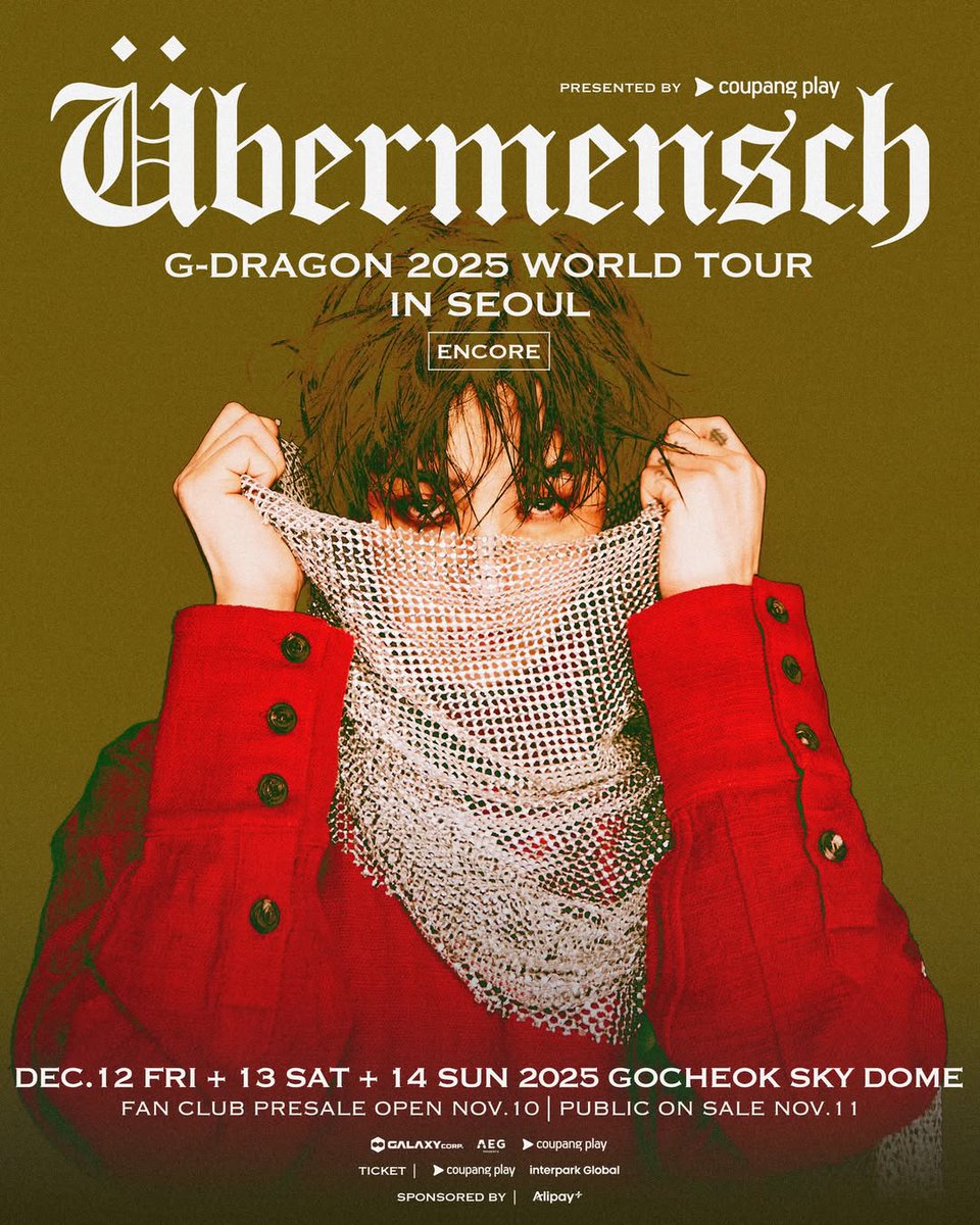 annepmo's tweet photo. G-DRAGON SEOUL ENCORE PUBLIC SALE TODAY
지드래곤: 서울 앙코르 오늘 퍼블릭 세일
🔗 https://t.co/uehSYim5pj
#GDRAON #지드래곤 #권지용 #빅뱅 https://t.co/KGsZ6Pz3RB
