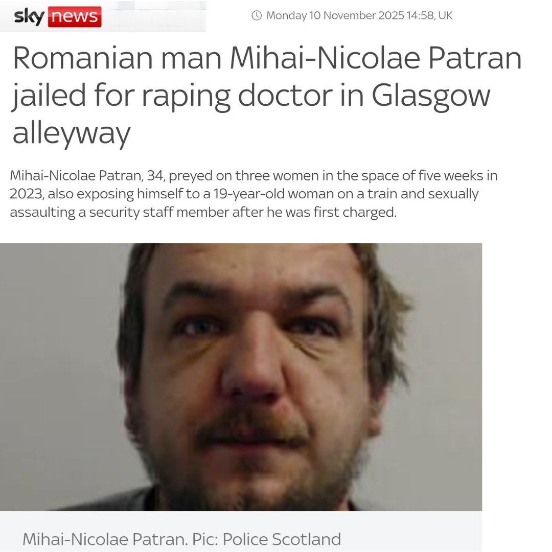 ⚠️ Dangerous, predatory, serial offender Mihai-Nicolae Patran - jailed for just 9 years.

The judge said it’s “to be hoped” he’ll be deported..

How do we actually make it happen - that men like this get longer sentences &amp; serve them in their own countries, not at our expense⁉️