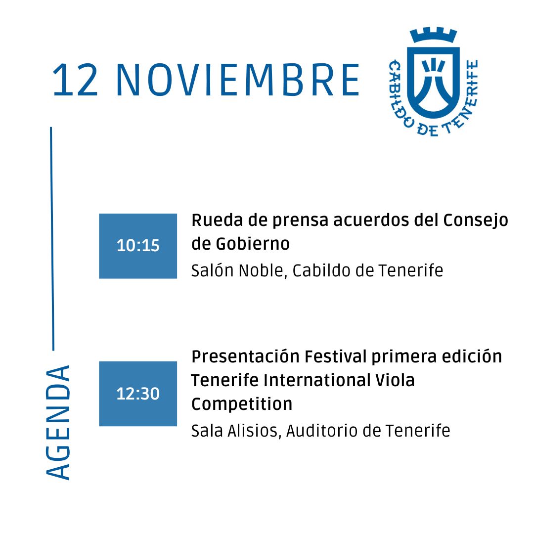 #Agenda🗓️ #CabildoTenerife🏴󠁧󠁢󠁳󠁣󠁴󠁿 12 de noviembre 2025